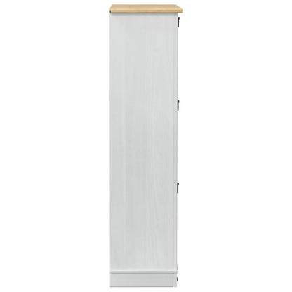 Mobile per scarpe Corona Bianco 99 x 32 x 122 cm Pino massello