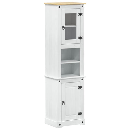 Mobile da Bagno con porta Bianco 50 x 40 x 185 cm Pino massello