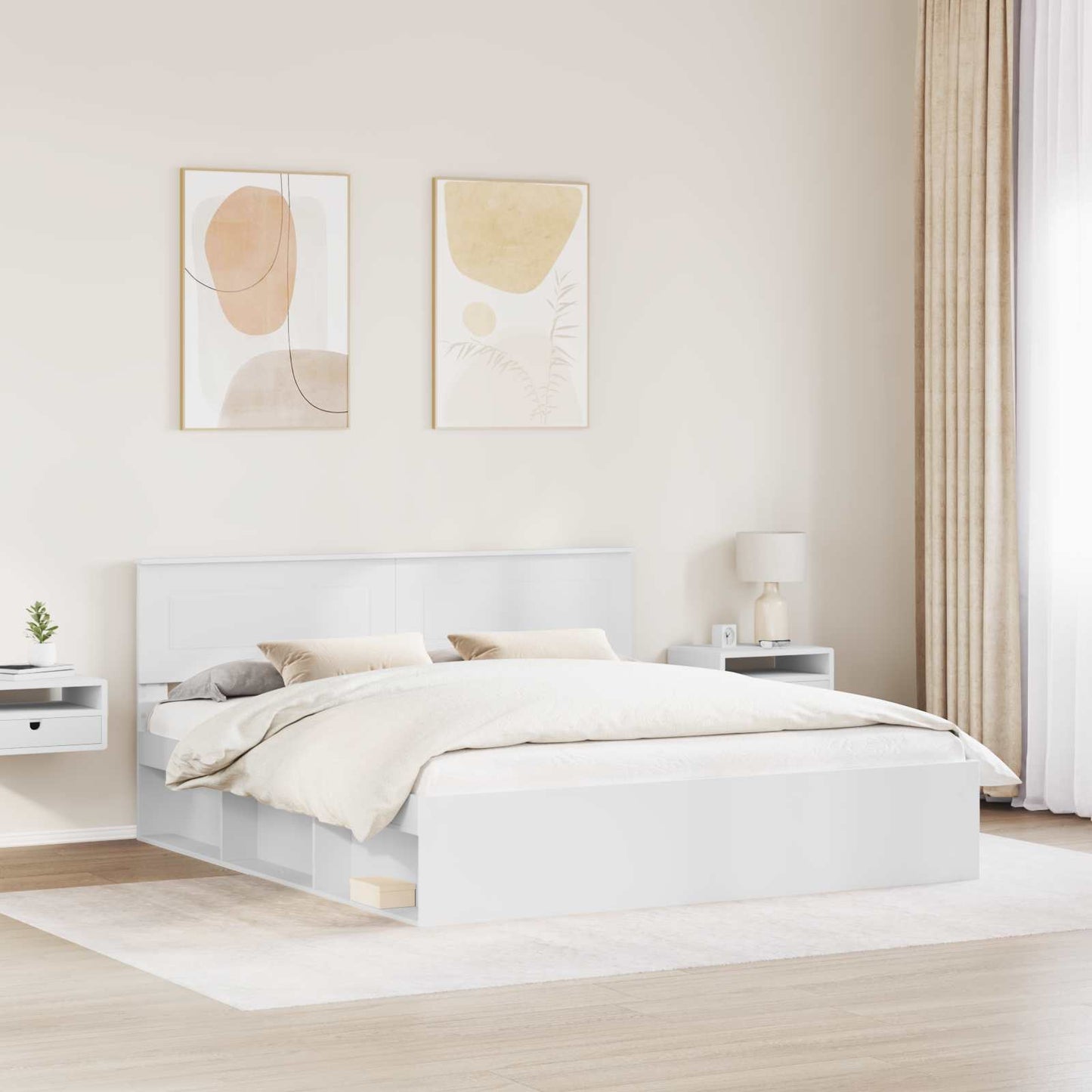 Struttura del letto Bianco 200 x 200 cm Legno multistrato