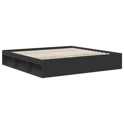 Struttura del letto Nero 200 x 200 cm Legno multistrato