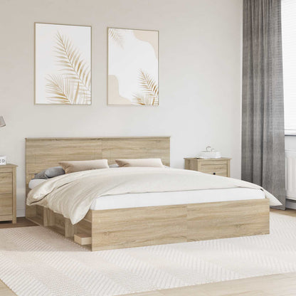 Struttura del letto Sonoma 200 x 200 cm Legno multistrato