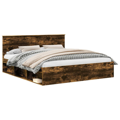 Struttura del letto Rovere fumÃ© 200 x 200 cm Legno multistrato