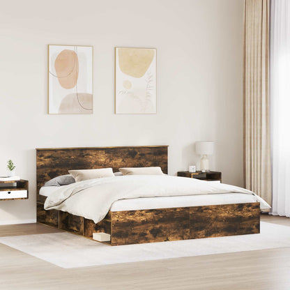 Struttura del letto Rovere fumÃ© 180 x 200 cm Legno multistrato