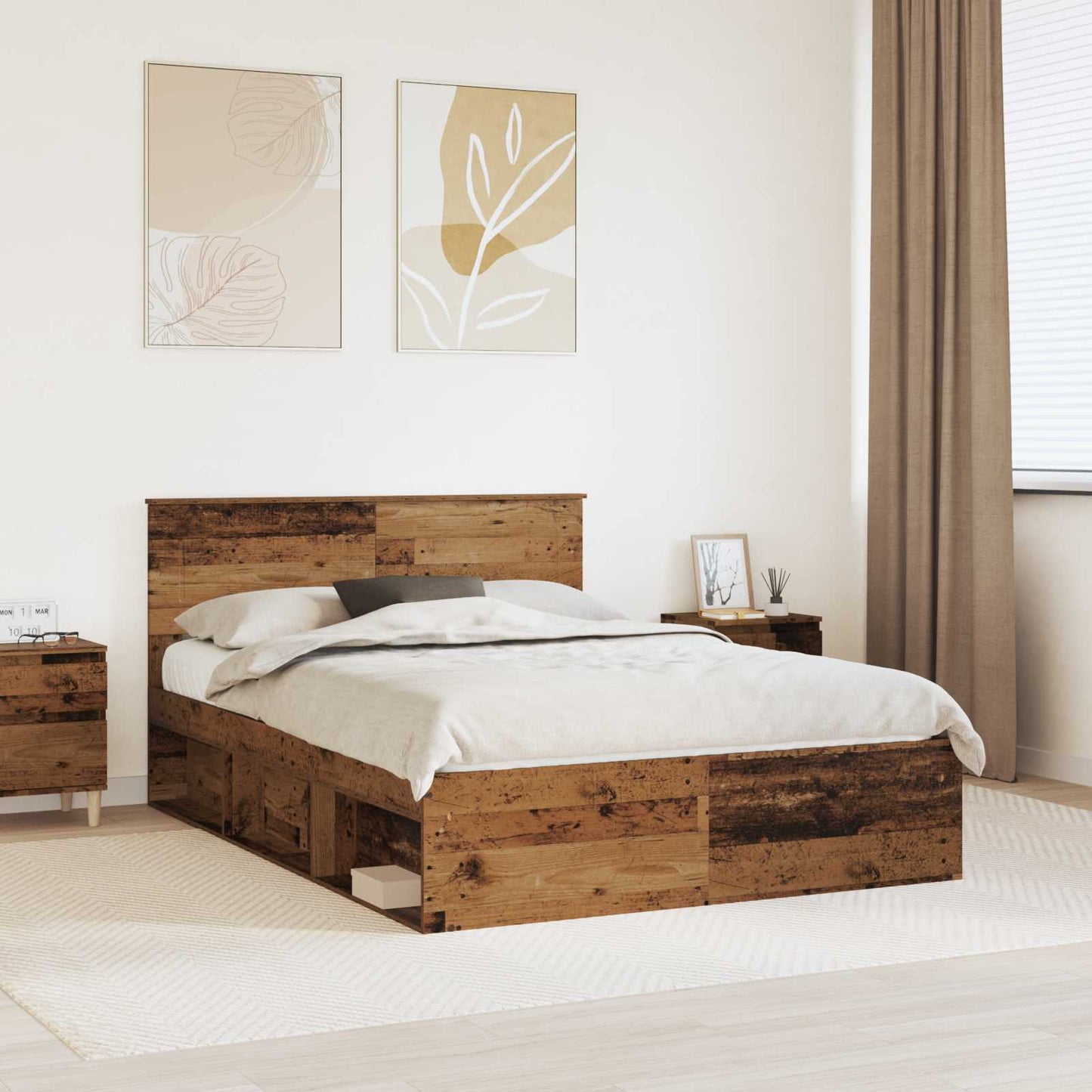 Struttura del letto con testiera Legno vecchio 160 x 200 cm