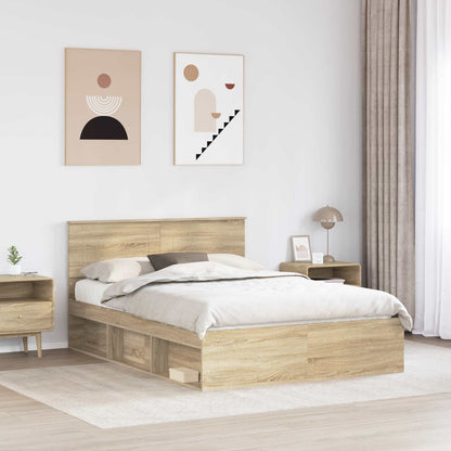 Struttura del letto Rovere fumÃ© 150 x 200 cm Legno multistrato
