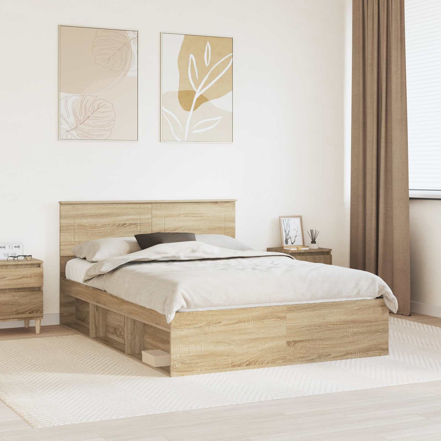 Struttura del letto Sonoma 140 x 190 cm Legno multistrato