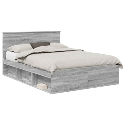 Struttura del letto con testiera Grigio Sonoma 140 x 190 cm