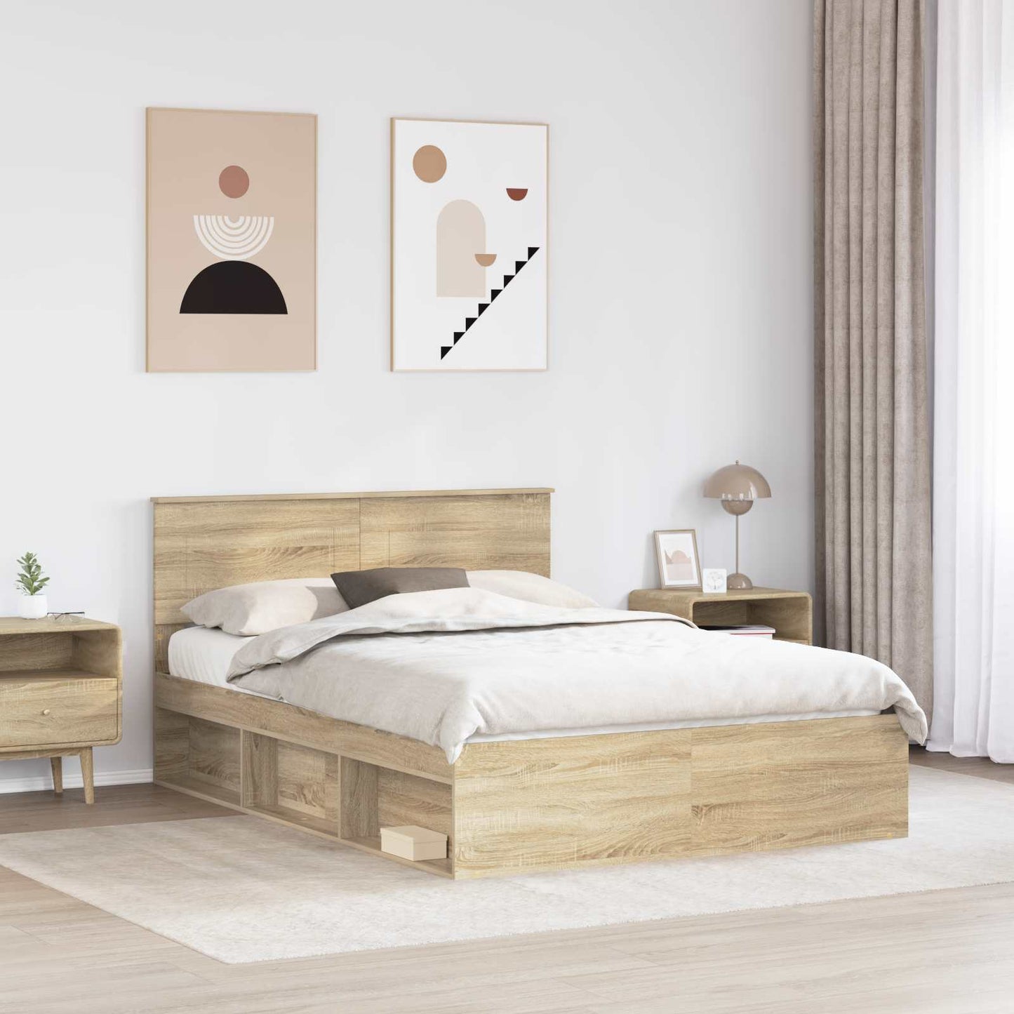 Struttura del letto Sonoma 140 x 200 cm Legno multistrato