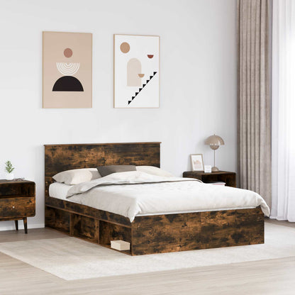 Struttura del letto Rovere fumÃ© 140 x 200 cm Legno multistrato