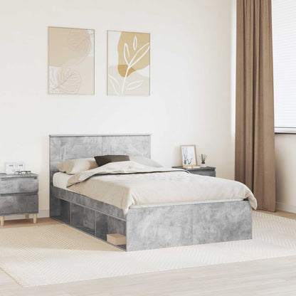 Struttura del letto con testiera Grigio ConcretÃ¨ 135 x 190 cm