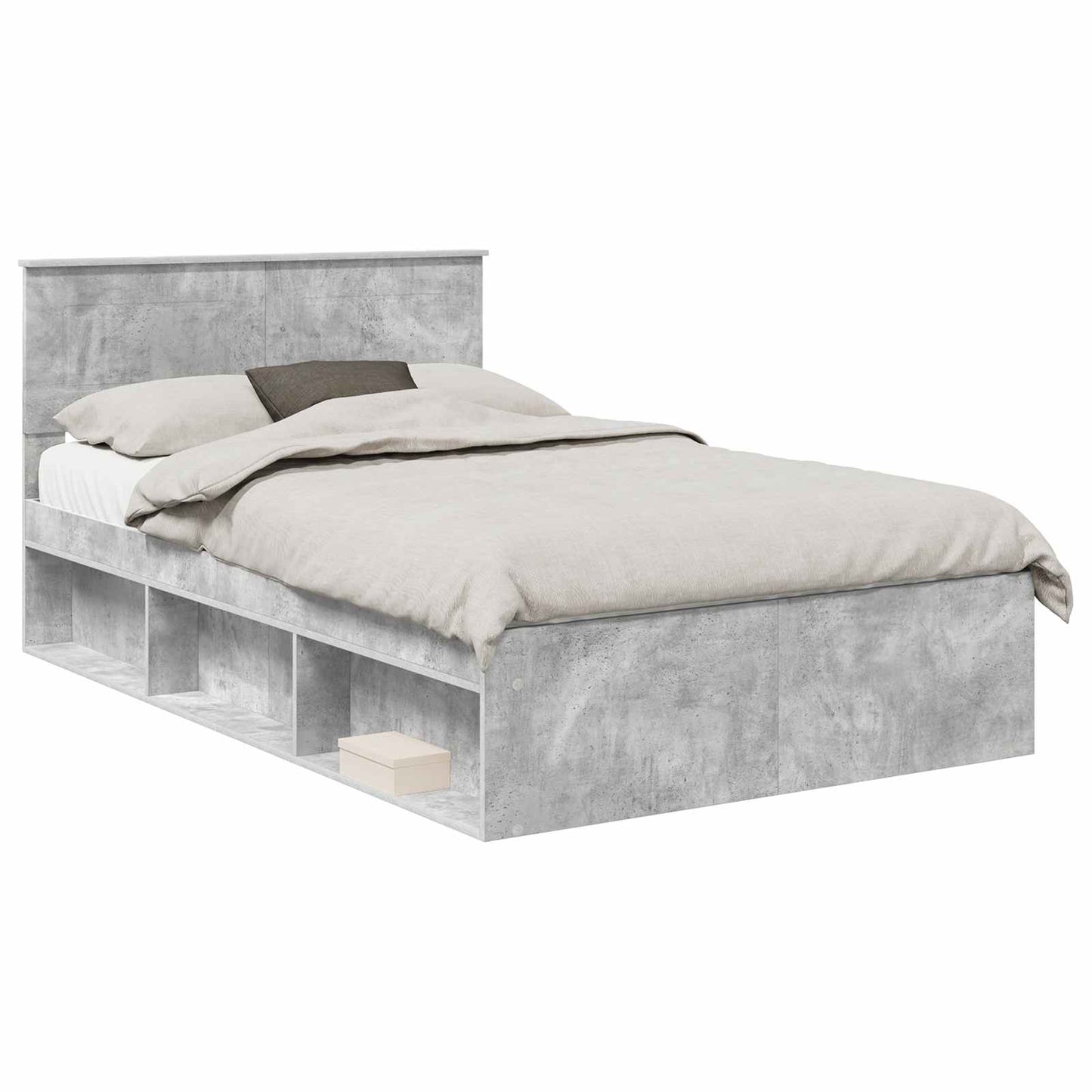 Struttura del letto con testiera Grigio ConcretÃ¨ 135 x 190 cm