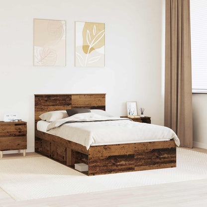 Struttura del letto con testiera Legno vecchio 135 x 190 cm