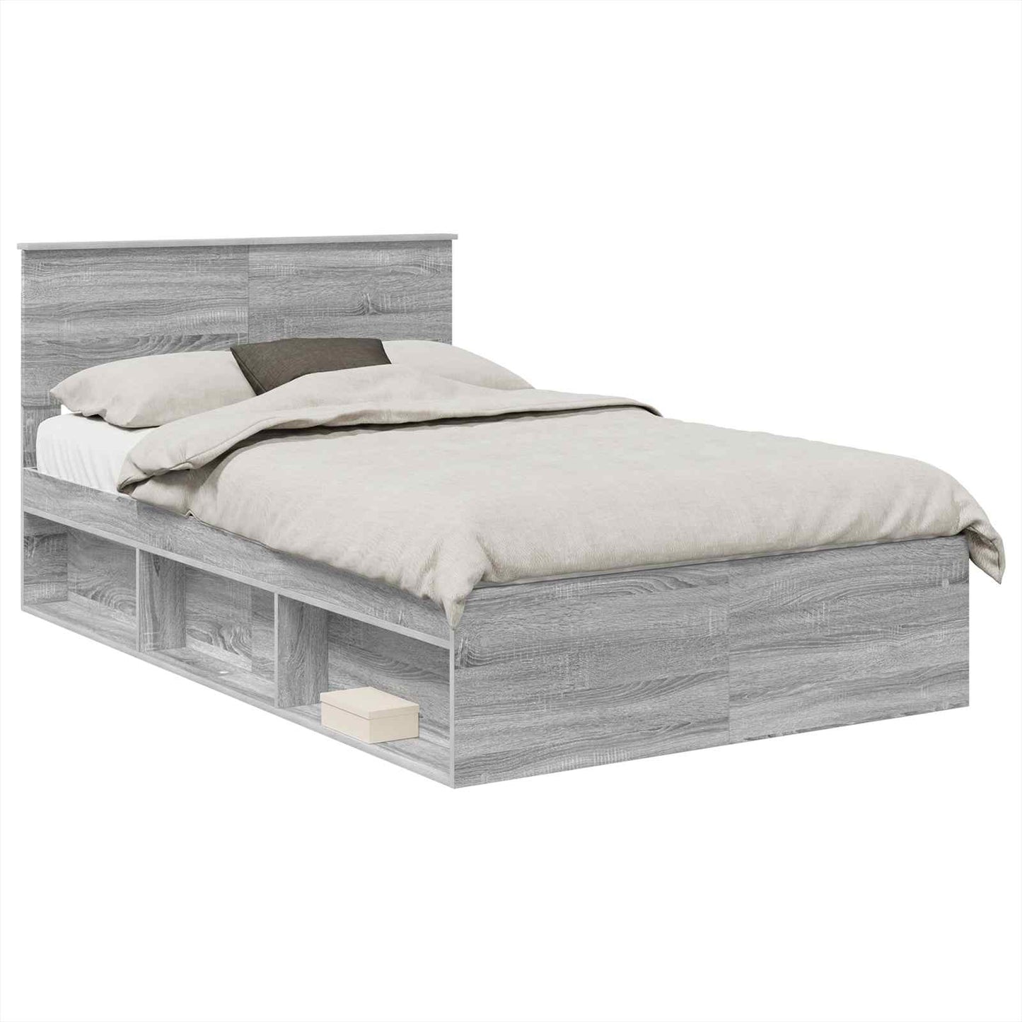 Struttura del letto con testiera Grigio Sonoma 120 x 190 cm