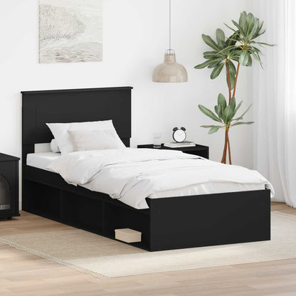 Struttura del letto Nero 100 x 200 cm Legno multistrato