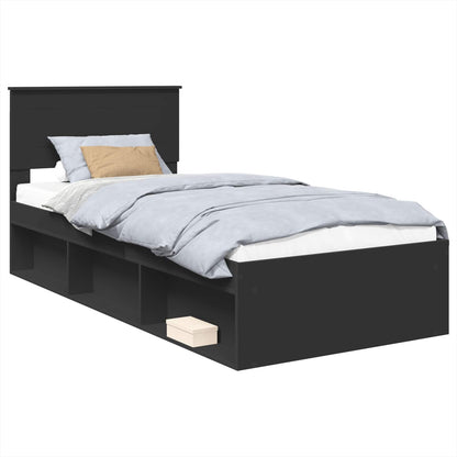 Struttura del letto Nero 90 x 200 cm Legno multistrato