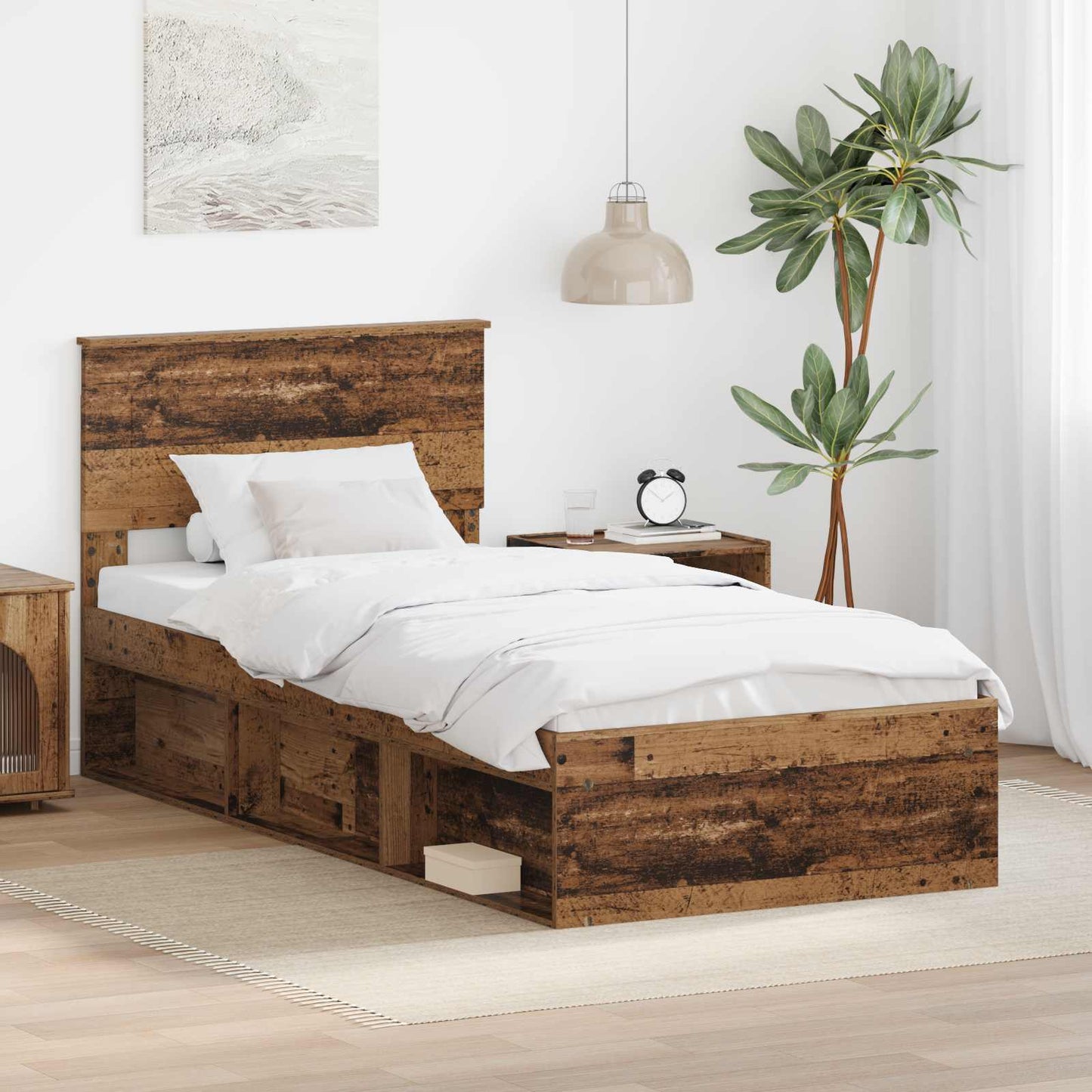 Struttura del letto Legno vecchio 90 x 200 cm Legno multistrato
