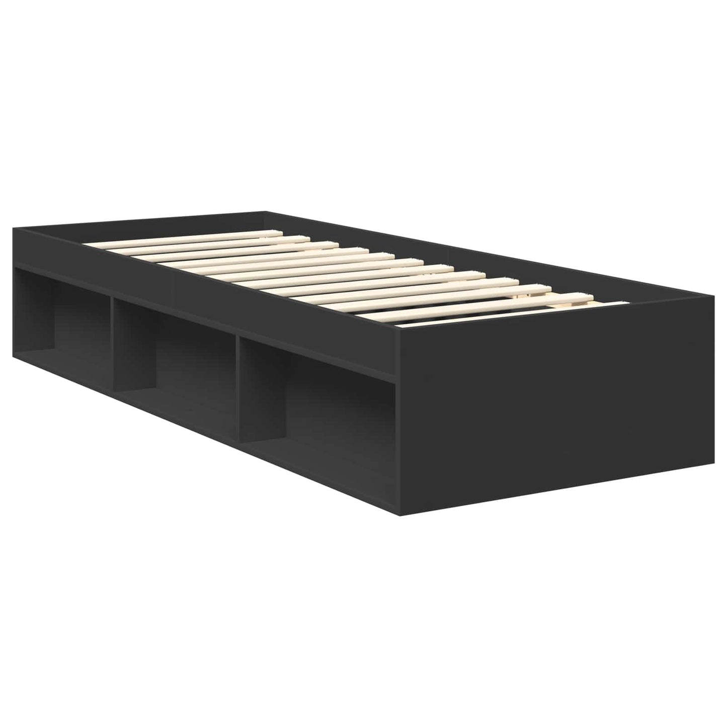 Struttura del letto Nero 75 x 190 cm Legno multistrato