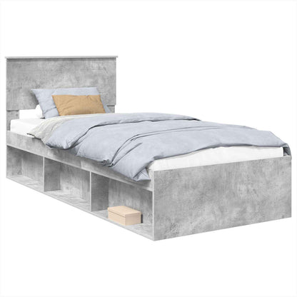 Struttura del letto con testiera Grigio ConcretÃ¨ 75 x 190 cm