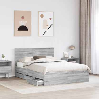 Struttura del letto con cassetto Grigio Sonoma 160 x 200 cm