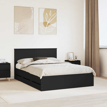 Struttura del letto Nero 150 x 200 cm Legno Ingegnerizzato