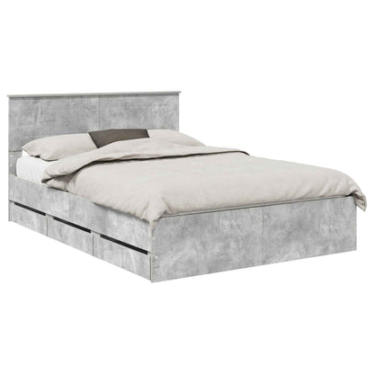 Struttura del letto con cassetto Grigio cemento 150 x 200 cm
