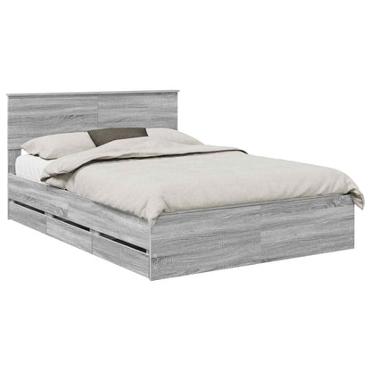 Struttura del letto con cassetto Grigio Sonoma 140 x 190 cm