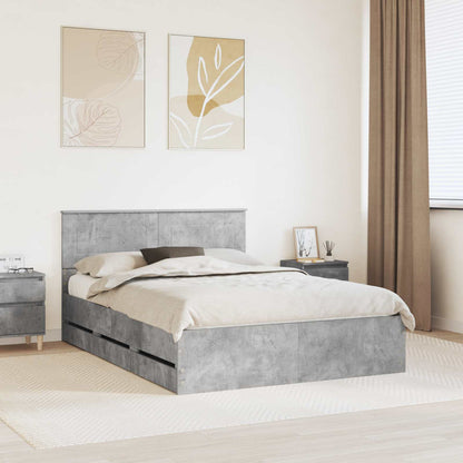 Struttura del letto con cassetto Grigio cemento 140 x 200 cm