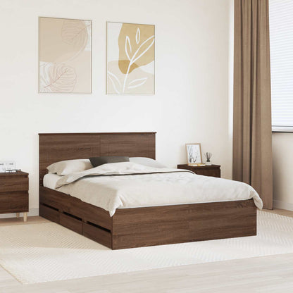 Struttura del letto con cassetto Rovere Marrone 140 x 200 cm