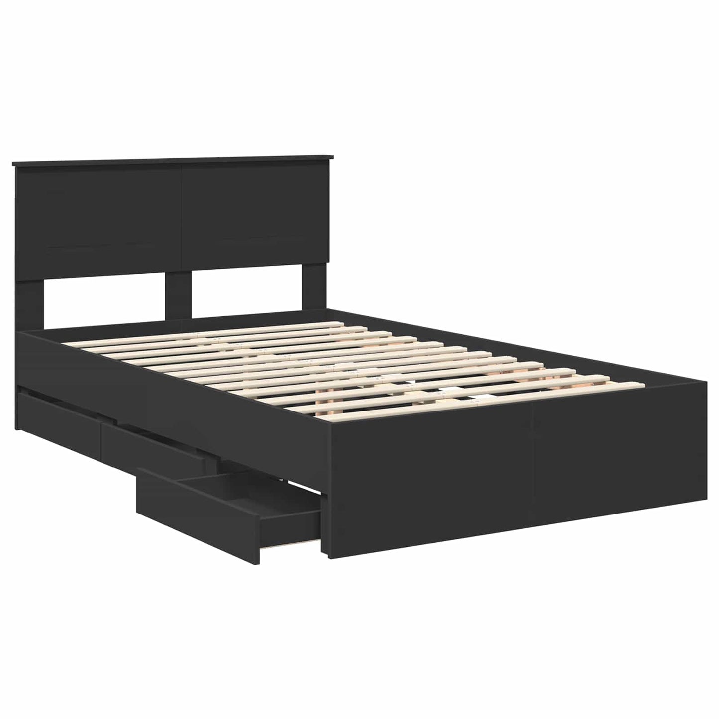 Struttura del letto Nero 135 x 190 cm Legno Ingegnerizzato