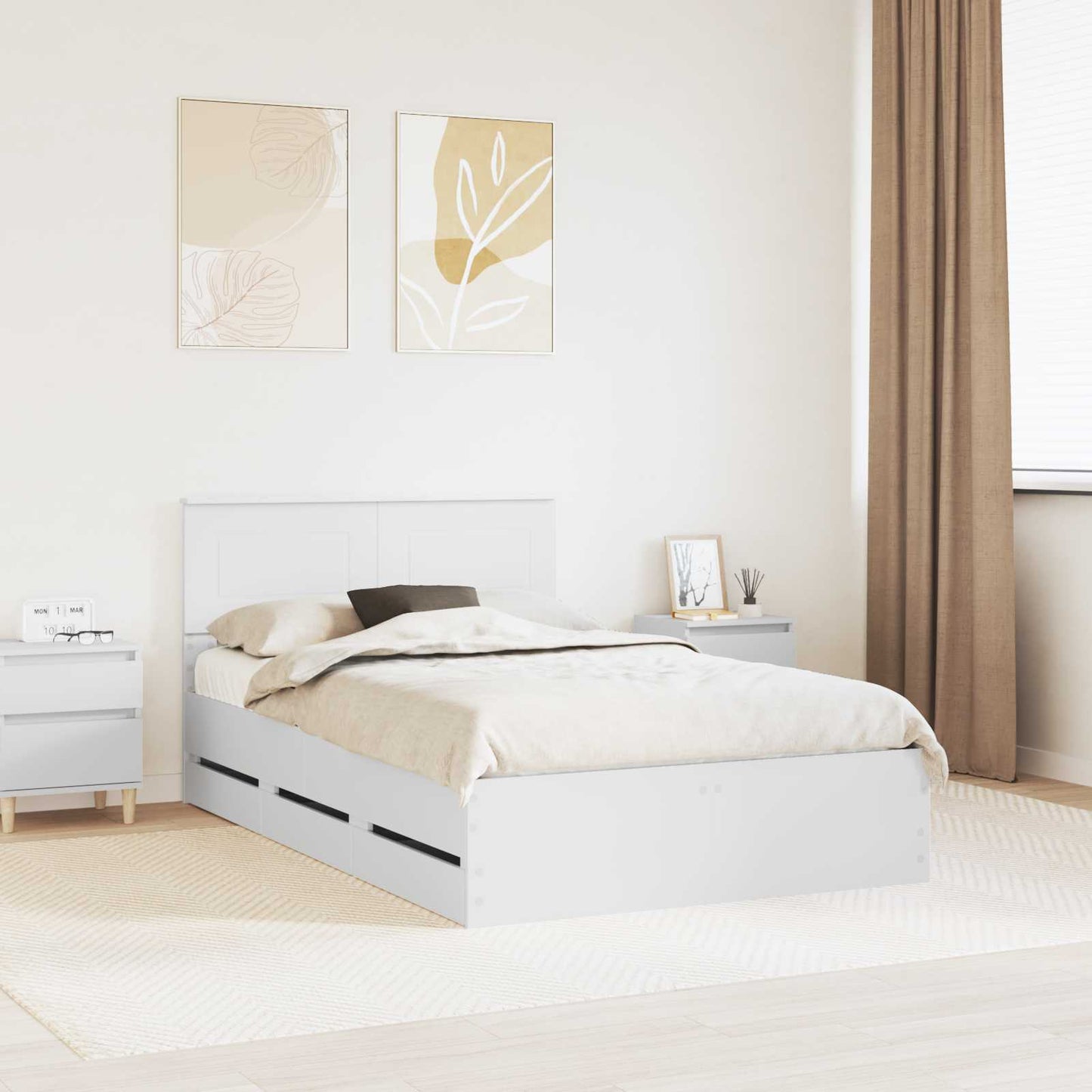 Struttura del letto Bianco 120 x 190 cm Legno Ingegnerizzato
