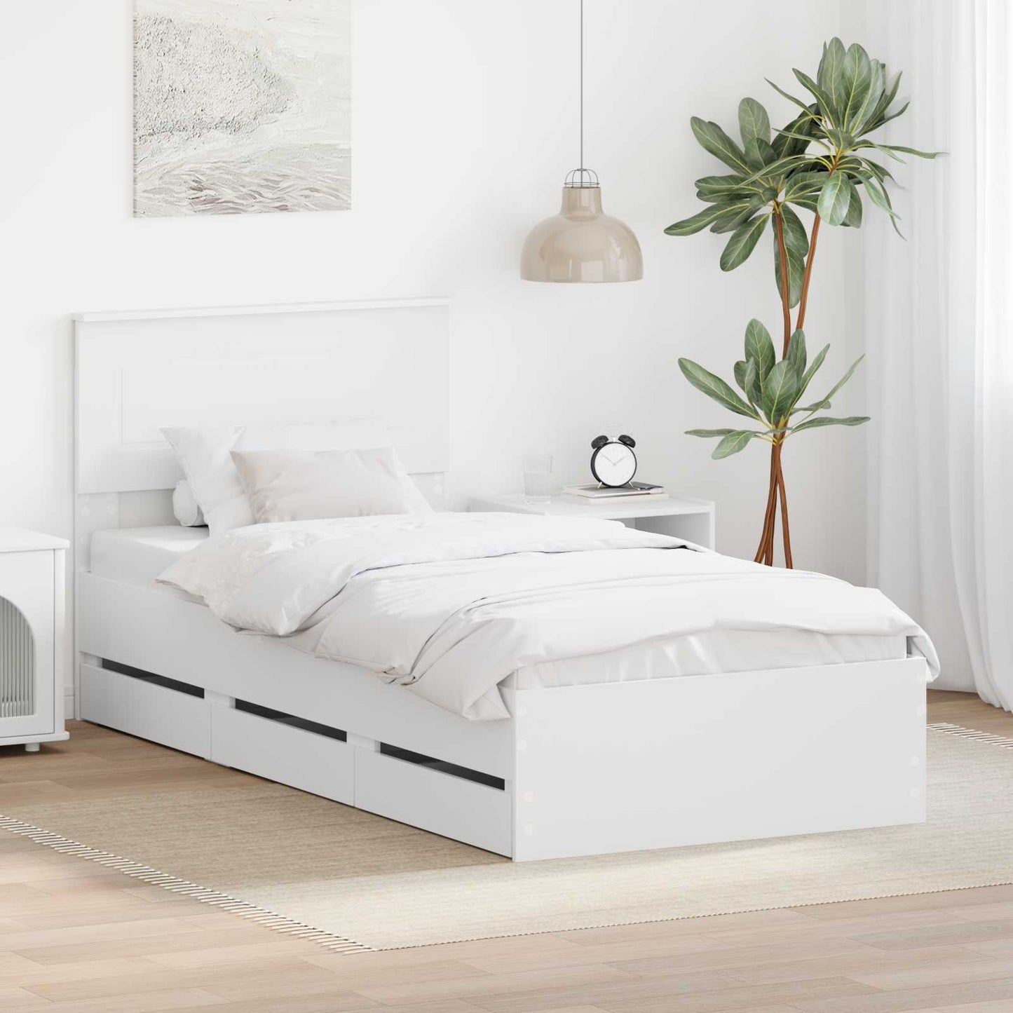 Struttura del letto Bianco 90 x 190 cm Legno Ingegnerizzato
