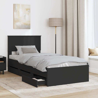 Struttura del letto Nero 90 x 200 cm Legno Ingegnerizzato
