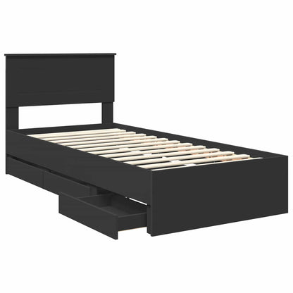 Struttura del letto Nero 75 x 190 cm Legno Ingegnerizzato