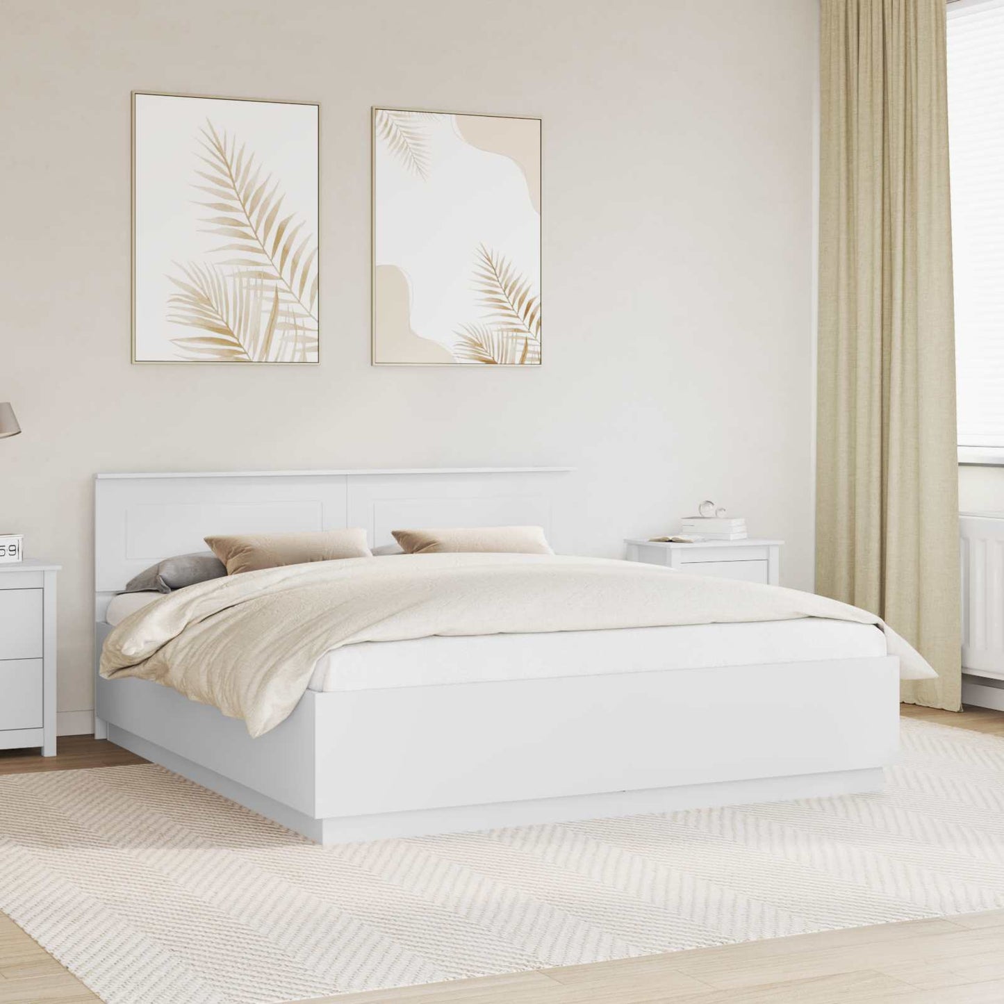 Struttura del letto Bianco 200 x 200 cm Legno multistrato