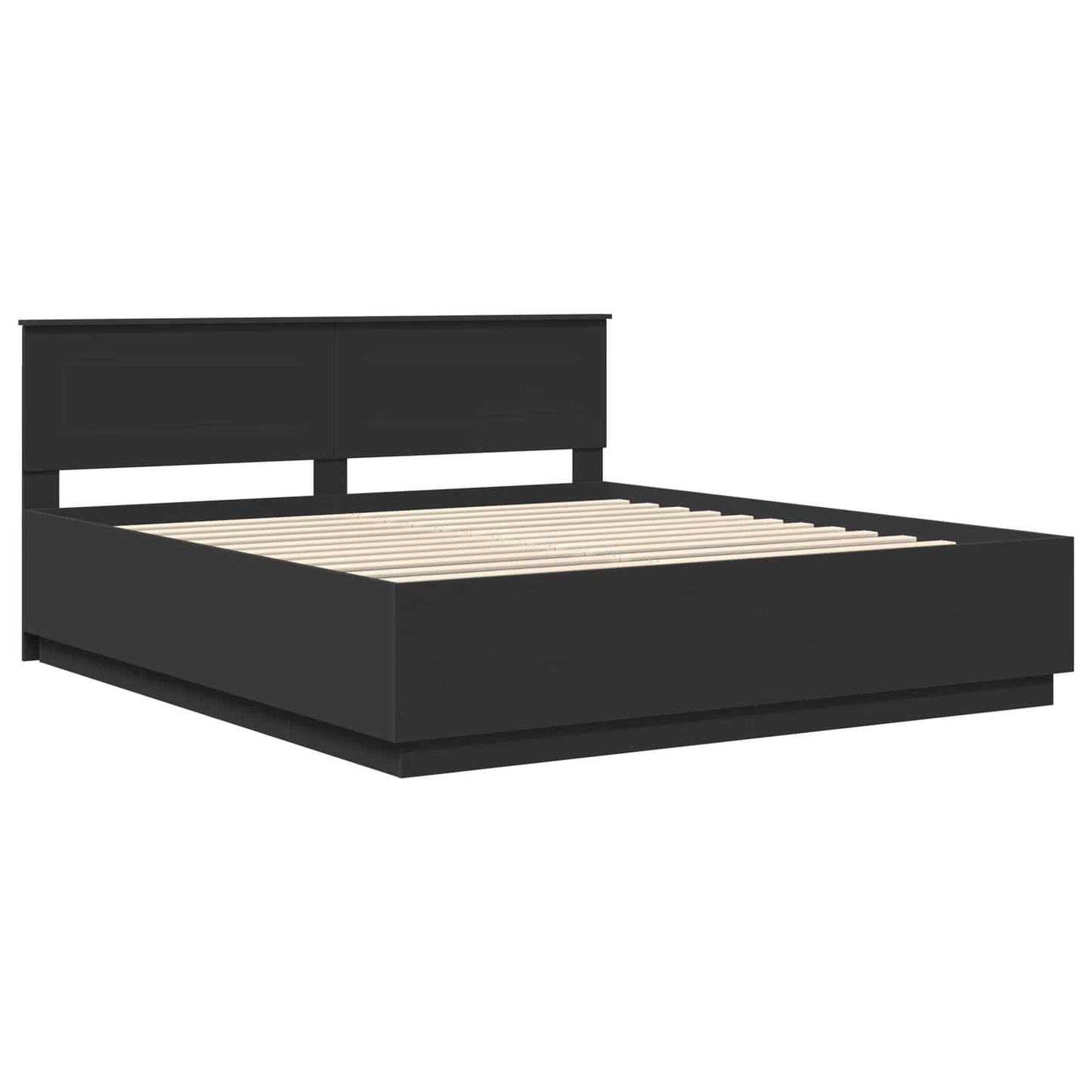 Struttura del letto Nero 200 x 200 cm Legno multistrato