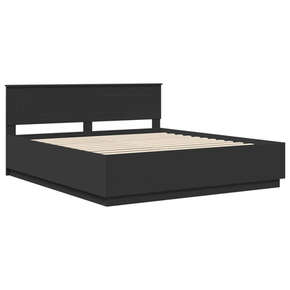 Struttura del letto Nero 200 x 200 cm Legno multistrato