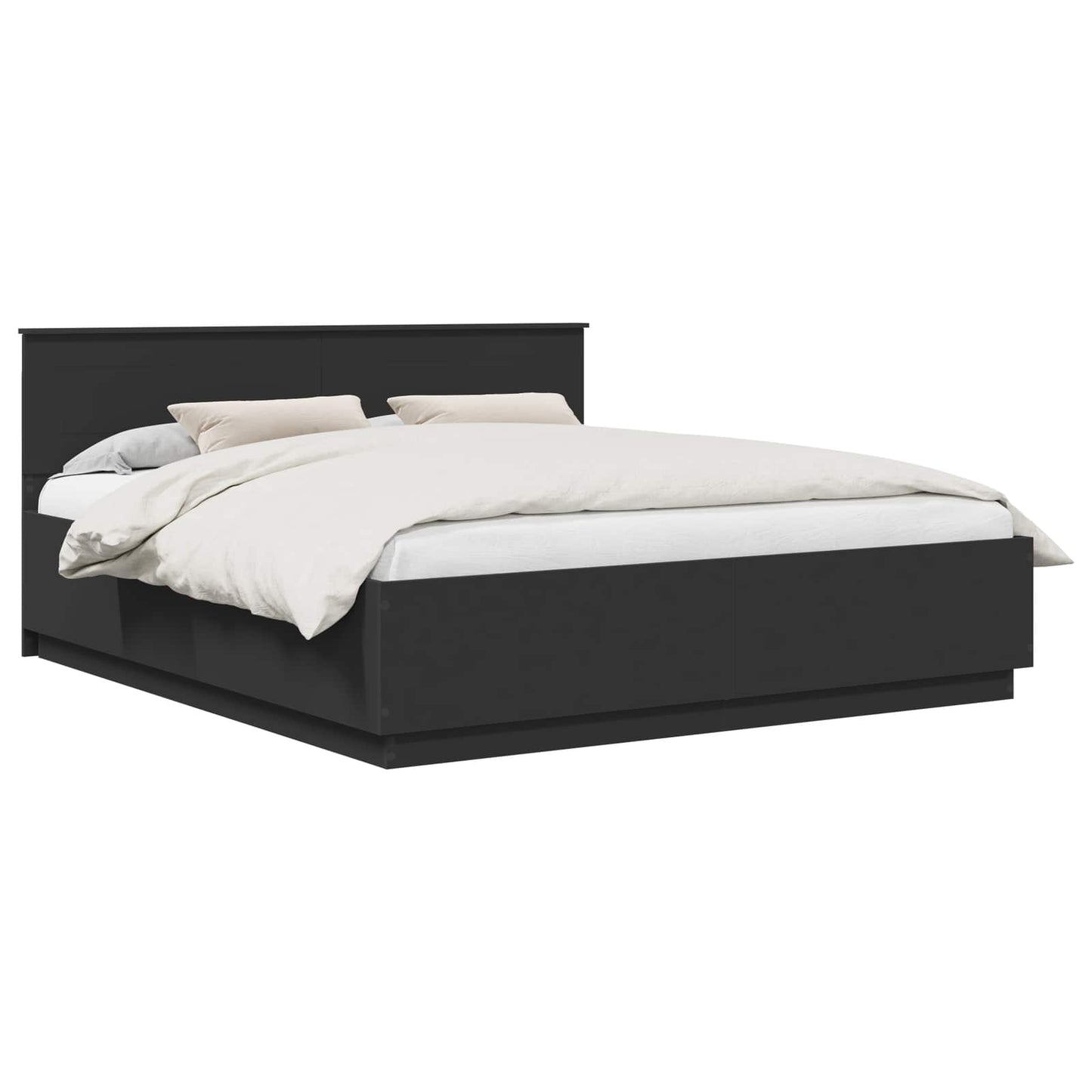 Struttura del letto Nero 200 x 200 cm Legno multistrato