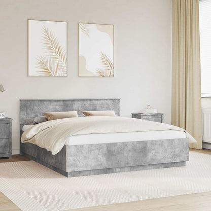 Struttura del letto con strisce LED Grigio cemento 200 x 200 cm