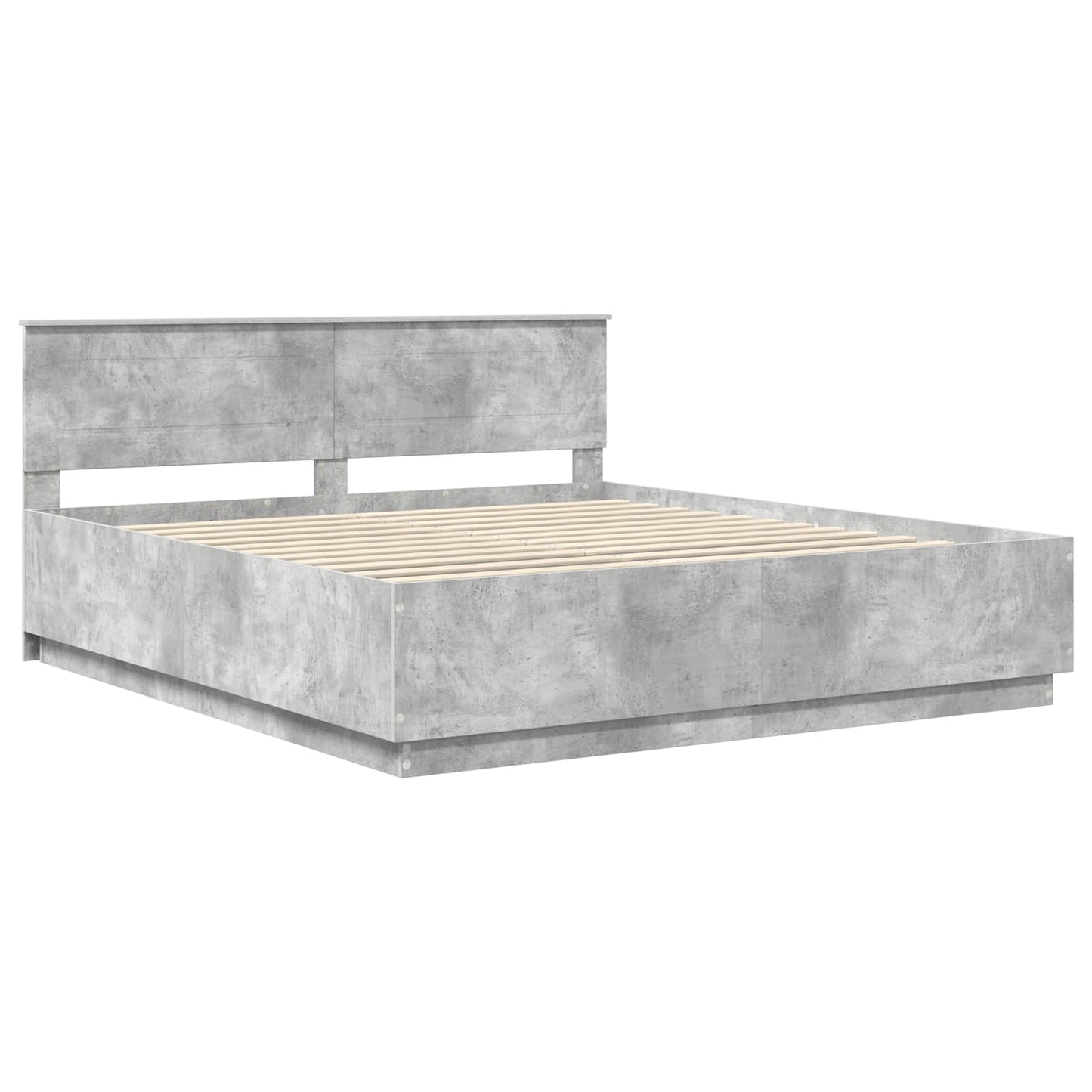 Struttura del letto con strisce LED Grigio cemento 200 x 200 cm