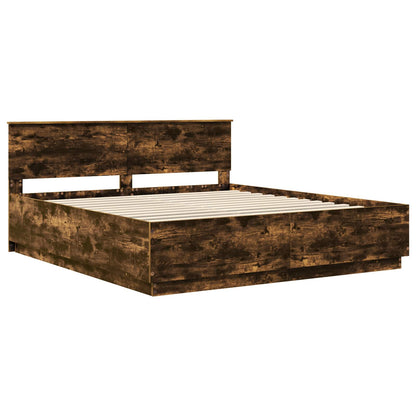 Struttura del letto Rovere fumÃ© 200 x 200 cm Legno multistrato