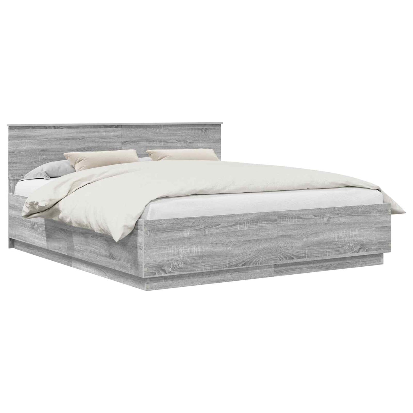 Struttura del letto con testiera Grigio Sonoma 200 x 200 cm