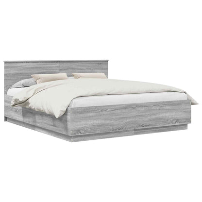 Struttura del letto con testiera Grigio Sonoma 200 x 200 cm