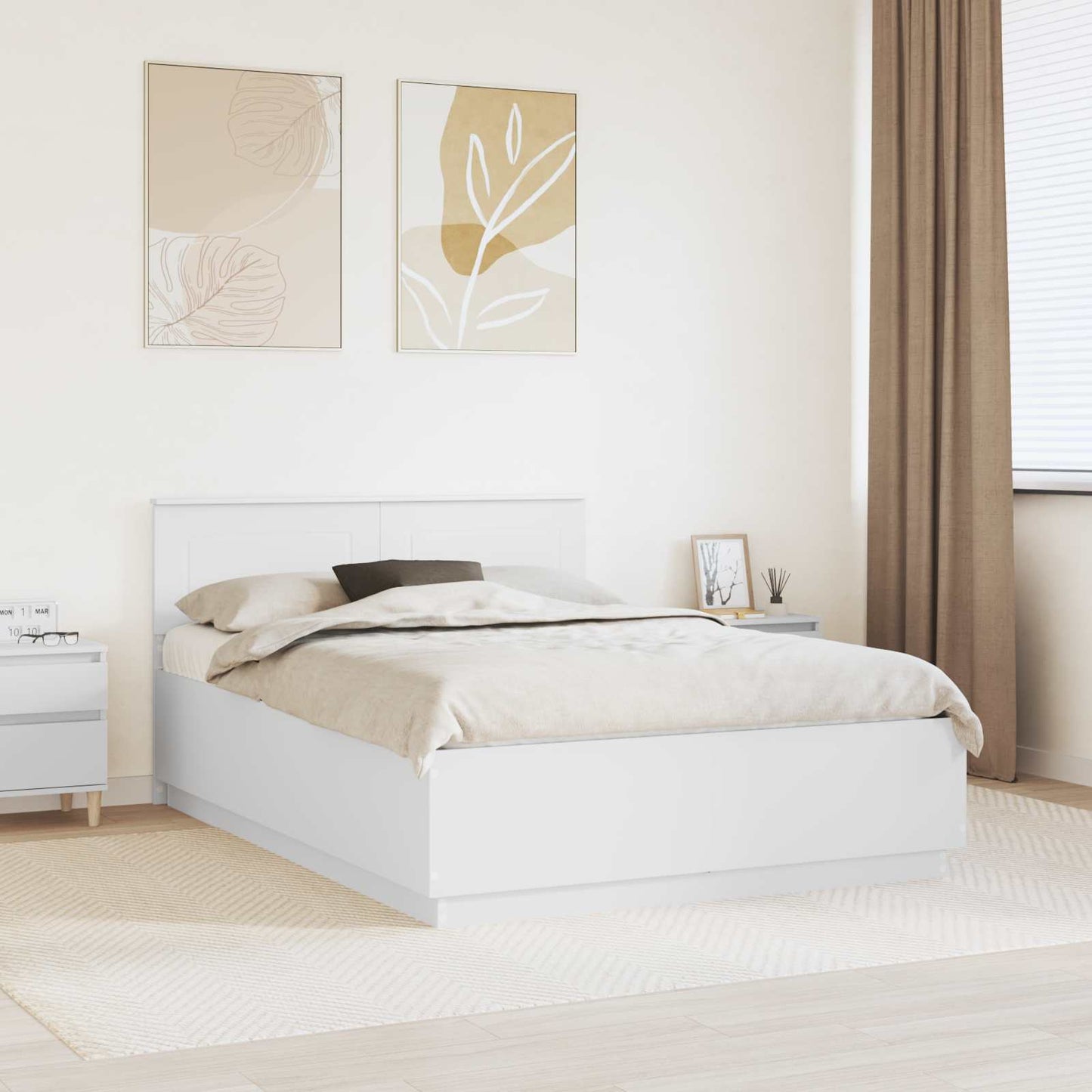 Struttura del letto Bianco 150 x 200 cm Legno multistrato