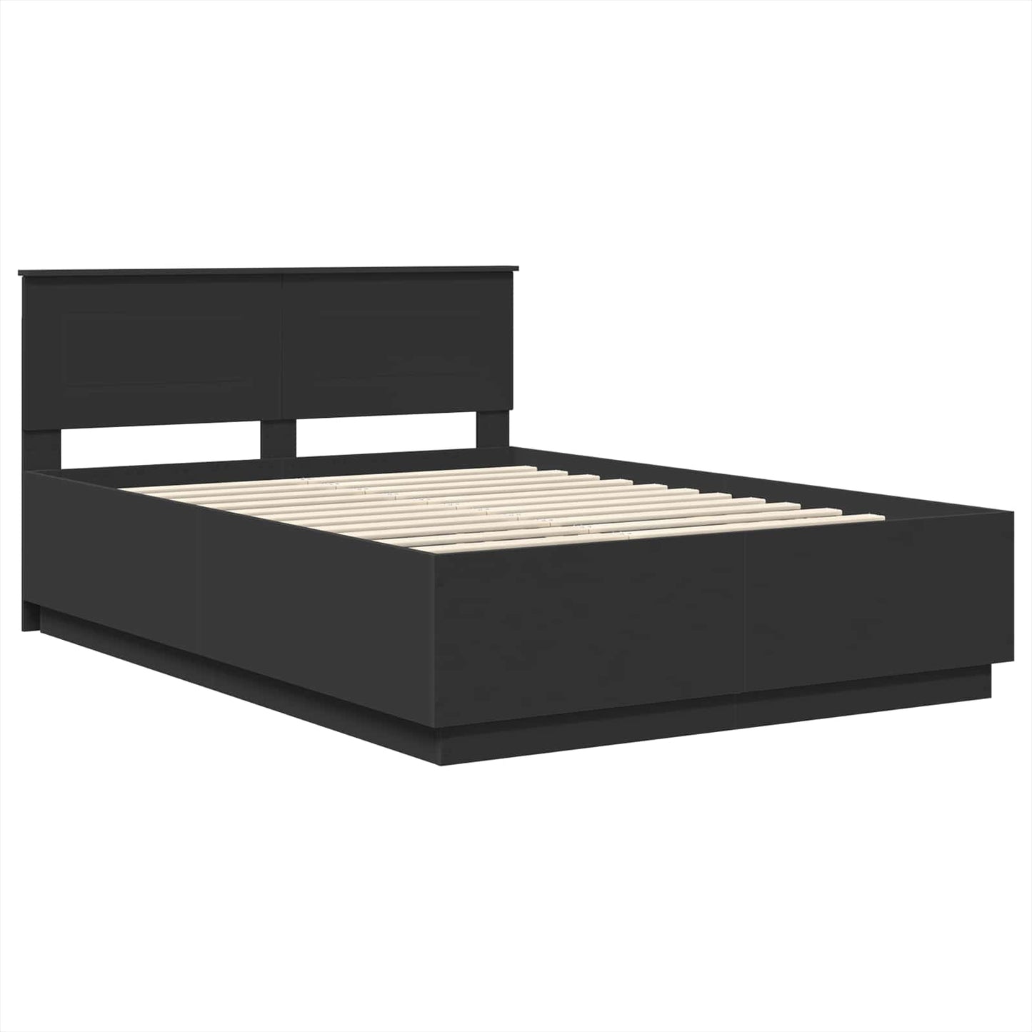 Struttura del letto Nero 140 x 190 cm Legno multistrato