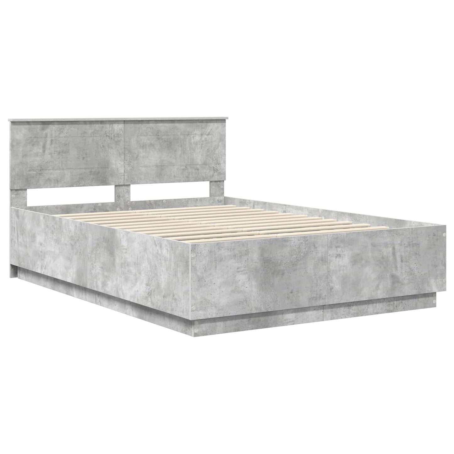 Struttura del letto con testiera Grigio cemento 140 x 200 cm