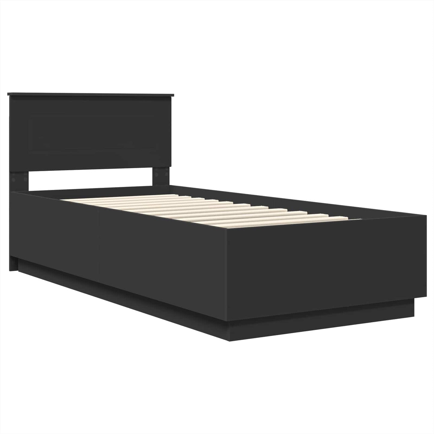 Struttura del letto Nero 100 x 200 cm Legno multistrato
