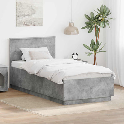Struttura del letto con strisce LED Grigio cemento 100 x 200 cm