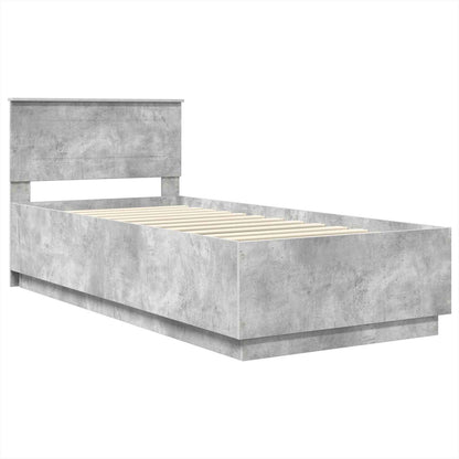 Struttura del letto con strisce LED Grigio cemento 100 x 200 cm