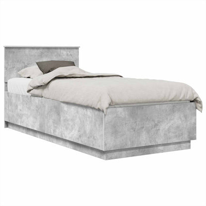 Struttura del letto con strisce LED Grigio cemento 100 x 200 cm