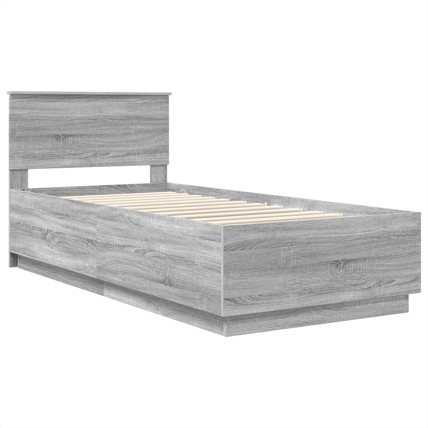 Struttura del letto con strisce LED Grigio Sonoma 100 x 200 cm